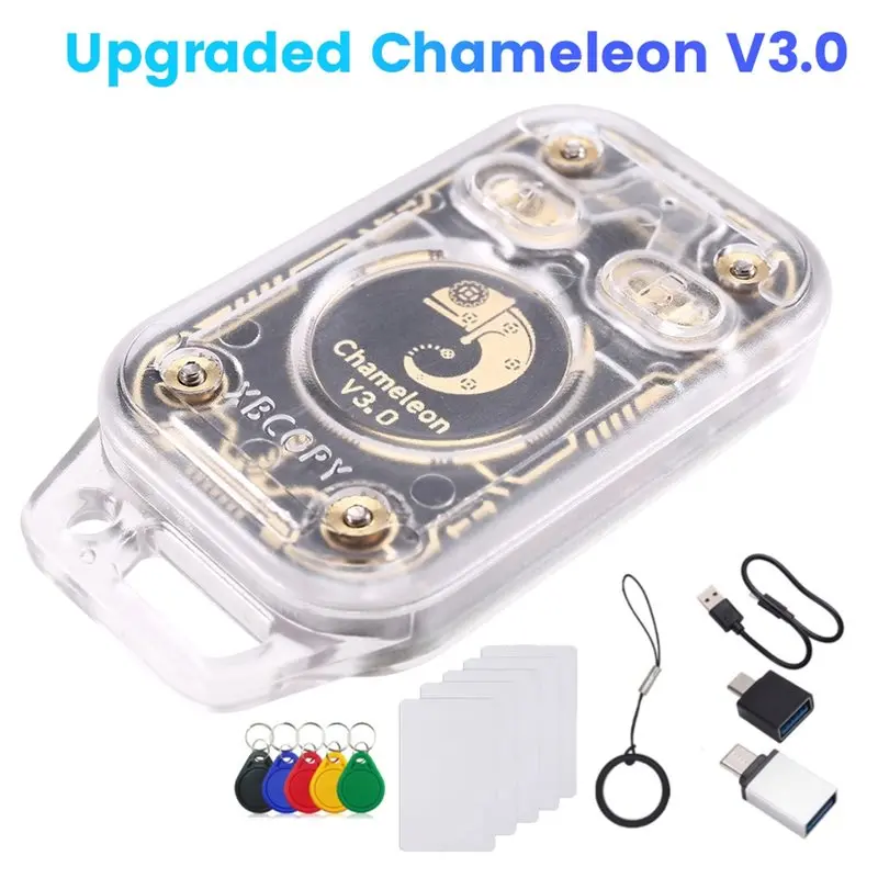 A92Z Chameleon V3.0 RFID Smart Chip Reader Emulator 125K 13.56M ID IC Tag Copyer+5XUID Keychain/CUID Card Read Writer