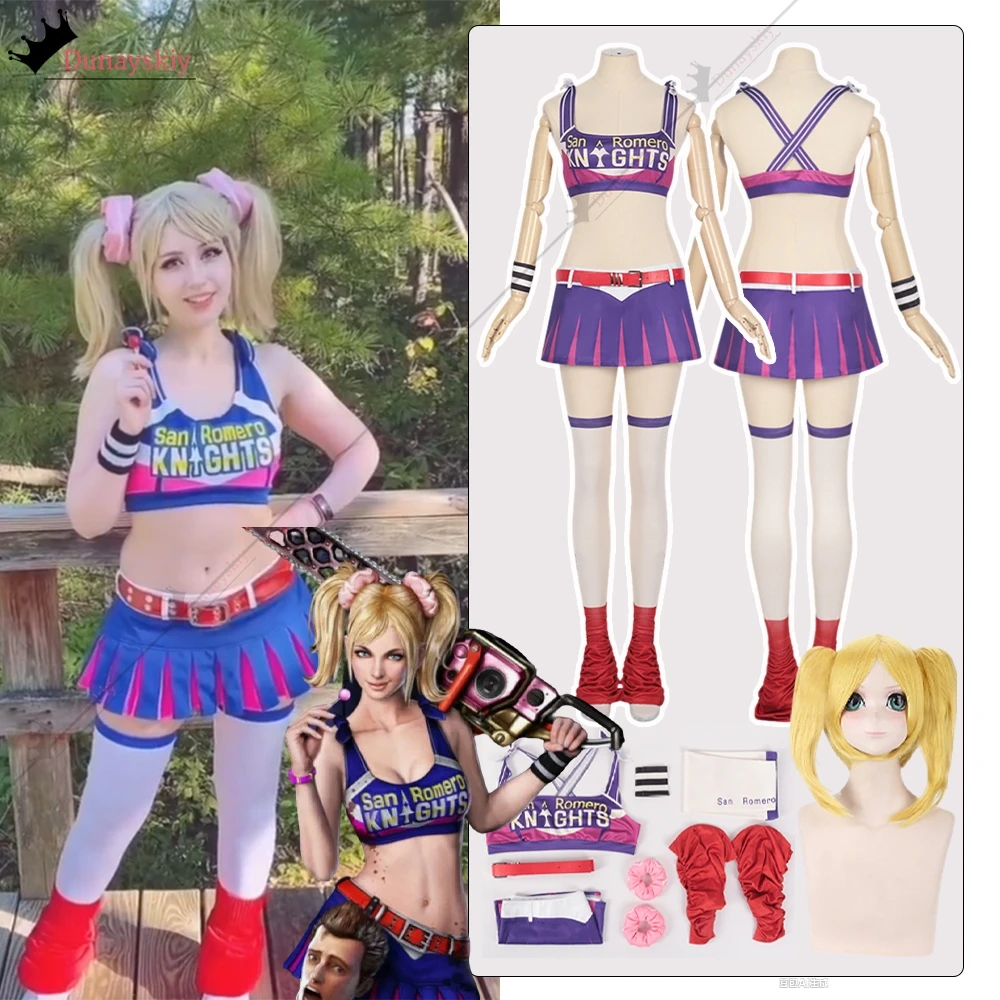 

Lollipop Chainsaw Juliet Starling Cosplay Costume Cheerleading Dress Skirt Outfits for Women Girls Halloween Carnival Party Suit