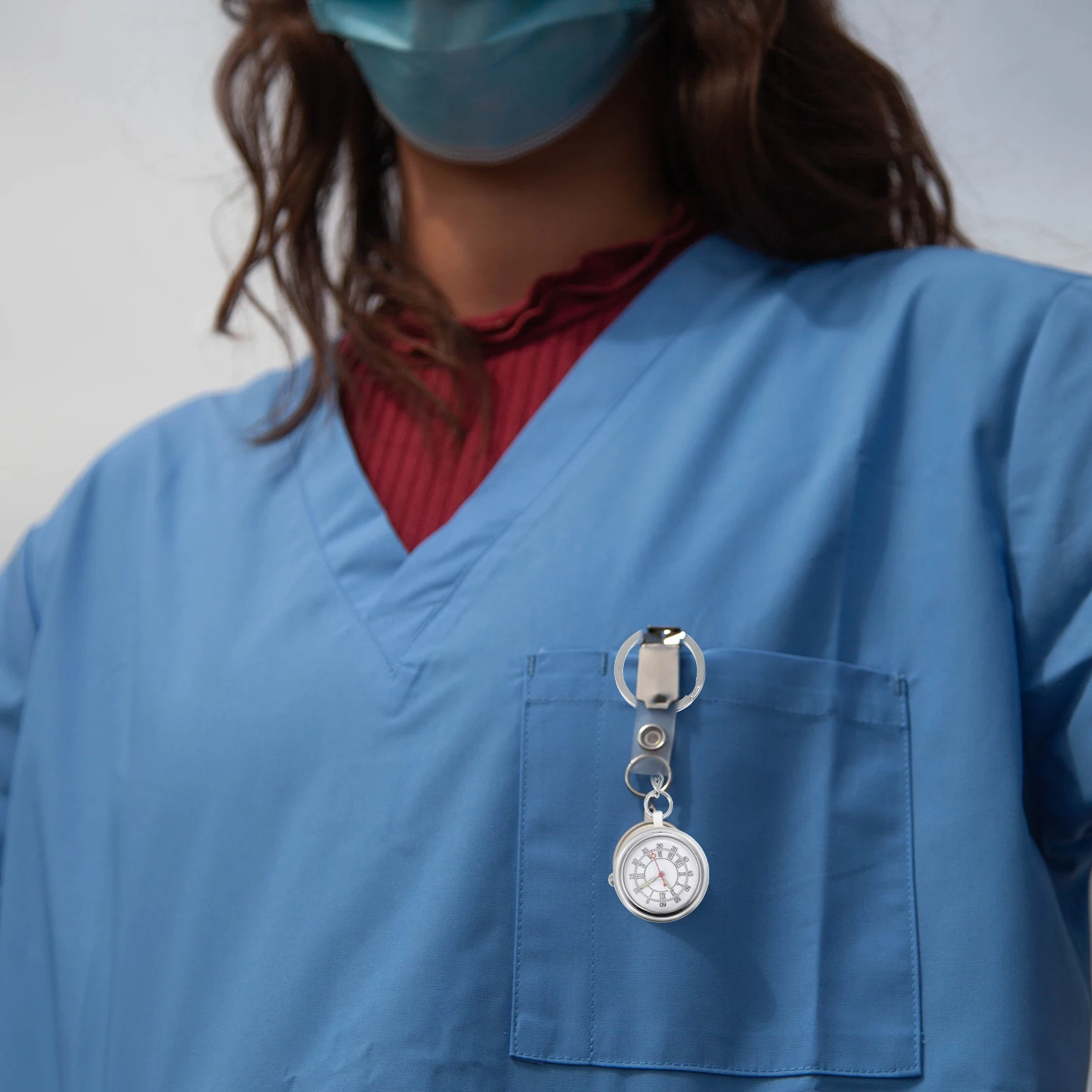 

Stainless Steel Nurse Quartz Pocket Keychain Hanging Pendant For Hospital Staff Durable Accurate Gift Doctors Nurses Pocket