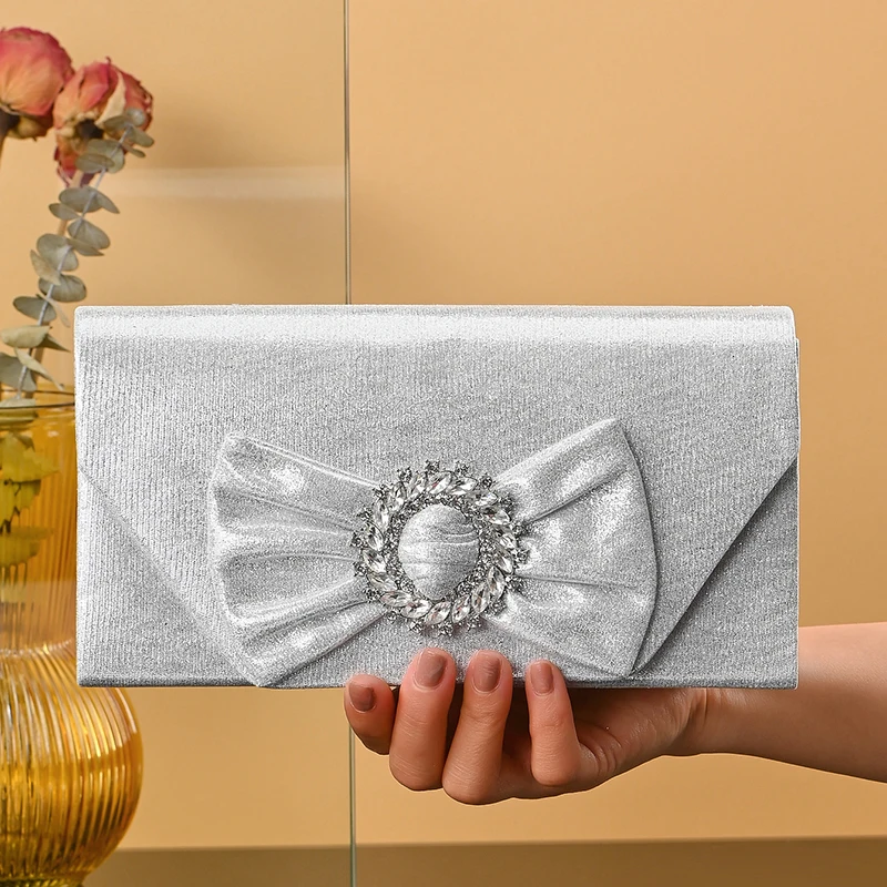 

European-style retro high-end dinner bag fold design chain bag with cool style handbags party wedding dress bag