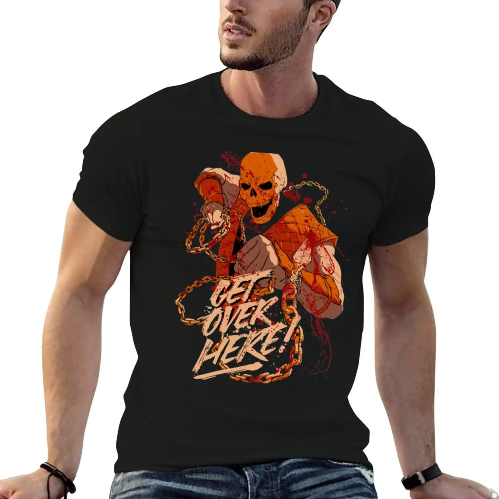 

Mortal Kombat Hell Scorpion T-Shirt t shirt man luxury cotton t shirts high quality T-Shirt