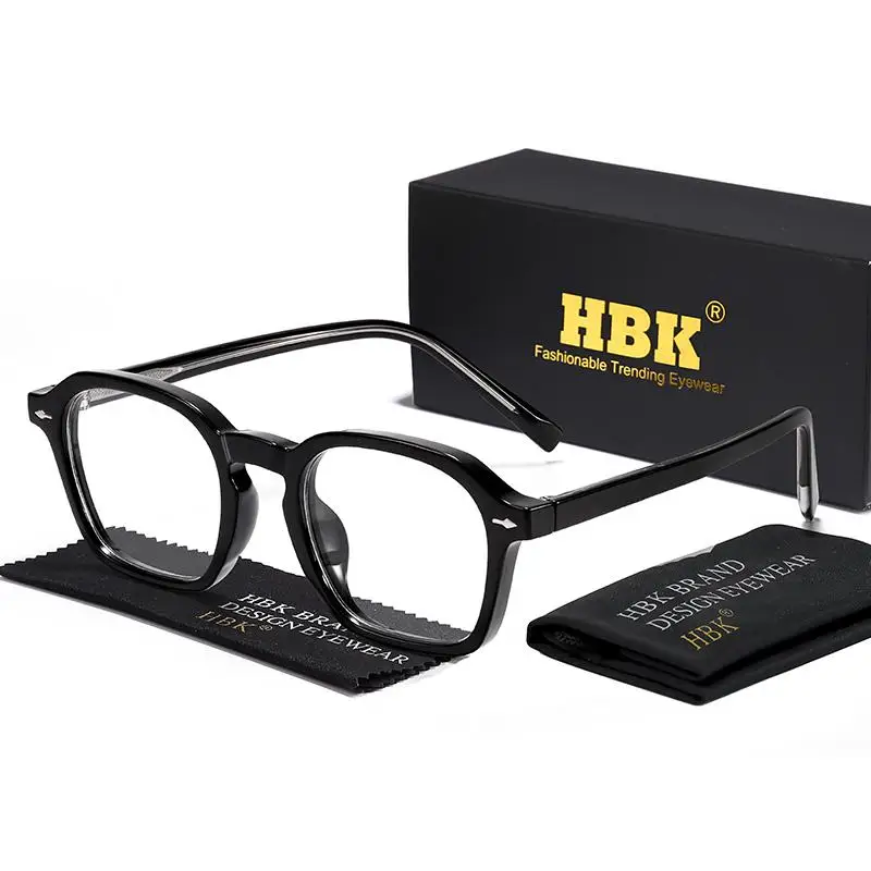 HBK Quadratische Herren-Brillenfassung Retro Hochwertige Marken-Brillen Damen Anti-Blaulicht Dekorative Brillen – Detail 8