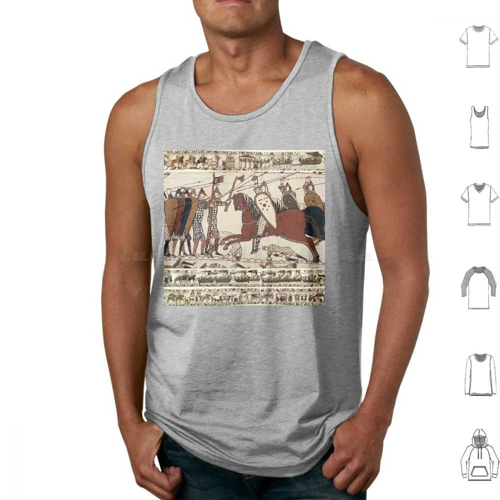 The Bayeux Tapestry , Battle Of Hastings , Norman Knights Combatting Horseback Tank Tops Vest Sleeveless Norman Knights