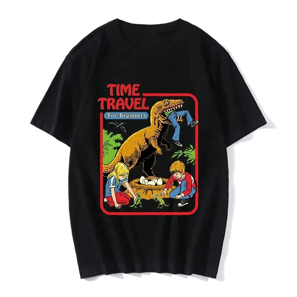 Time Travel for Beginners Graphic Print T-shirts Men Women Casual Harajuku T-shirt Oversized Gothic Streetwear Couples Tee Shirt