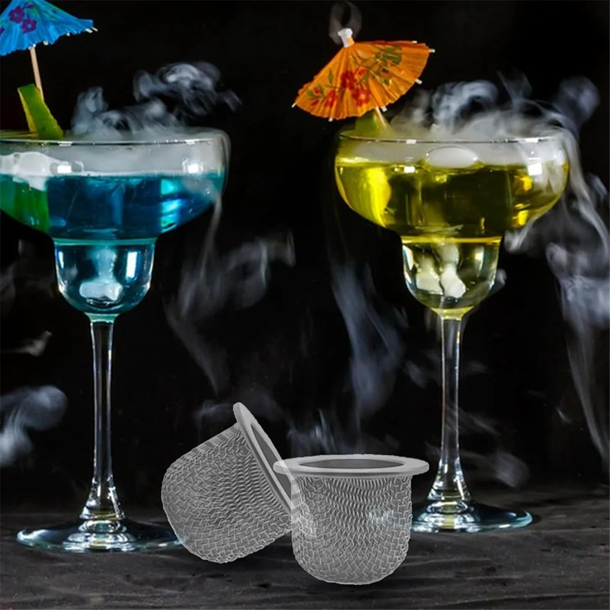 

A66I2 20 шт. аксессуары для фильтров для коктейлей, фильтр с двойным экраном, моющаяся сетчатая фильтрующая чаша из нержавеющей стали