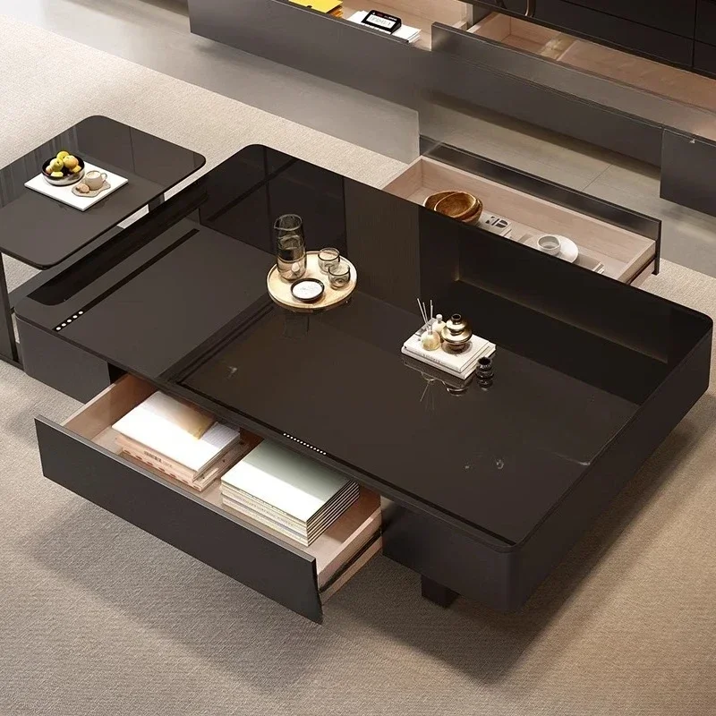 Magazine Simple Coffee Tables Wood Black Premium Storage Coffee Tables Vintage Tables Magazine Mesa Auxiliar Hotelmöbel