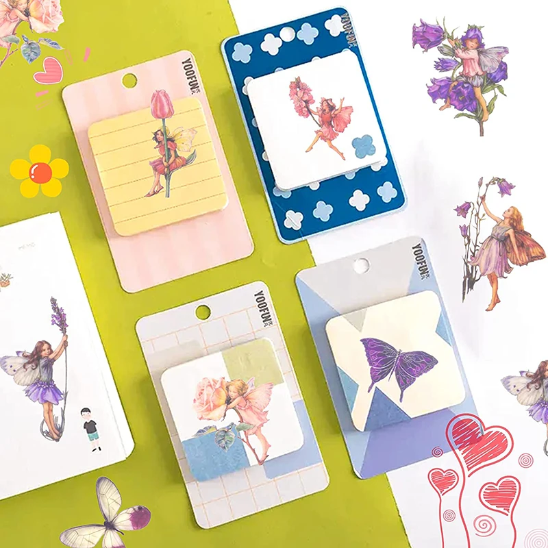 90 Pcs Fairy Stickers for Scrapbook Transparent Flower Fairy Patch for Scrapbooking Hand Ledger Phone Case Laptop Diary DIY