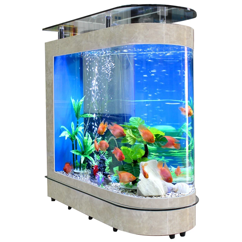 

Small and medium-sized ultra-white glass hot bending tank bullet large screen ecological goldfish tank aquarium