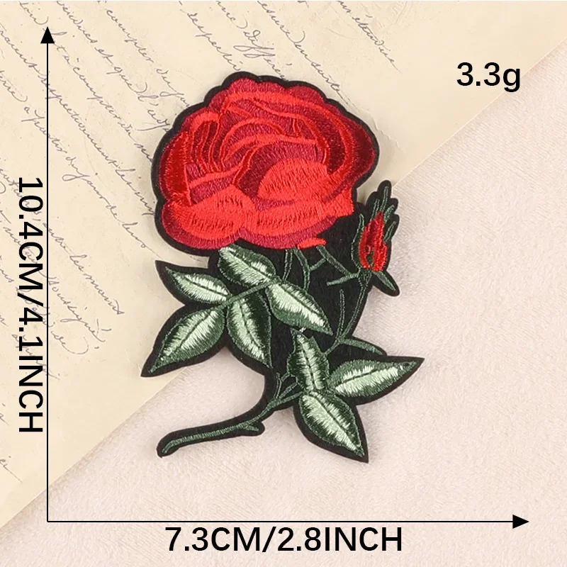 

Rose Flowers Sewing on/Iron on Embroidered Patch for DIY Clothing T-shirt Jeans Hats Bags Dress Shoes Jackets