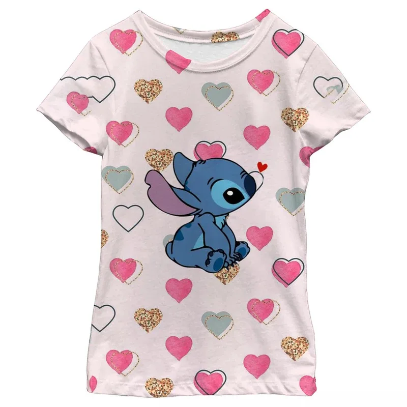 Hot Sale Kids Clothing Cartoon Tee Cute Children's T-shirt Stitch Printed Boys Short Sleeved Summer Casual Girls T Shirts Top