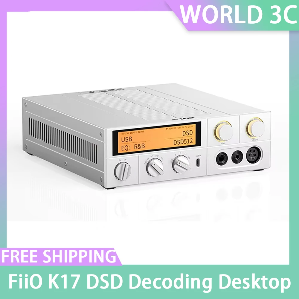 FiiO K17 DSD Decoding Desktop all-in-one Headphones Power Amplifier HIFI Hi-Res Decoder AK4191+AK4499EX*2 DAC Chips Customized