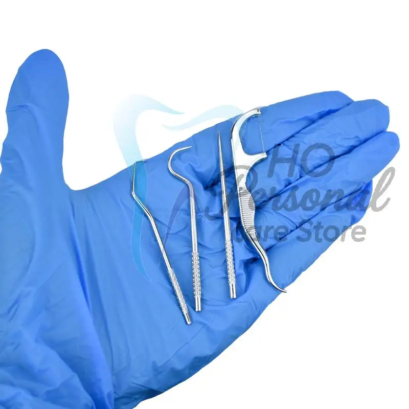 Stainless Steel Toothpick Set Reusable Oral Cleaning Tools for Teeth Flossing Tartar Removal with Storage Tube