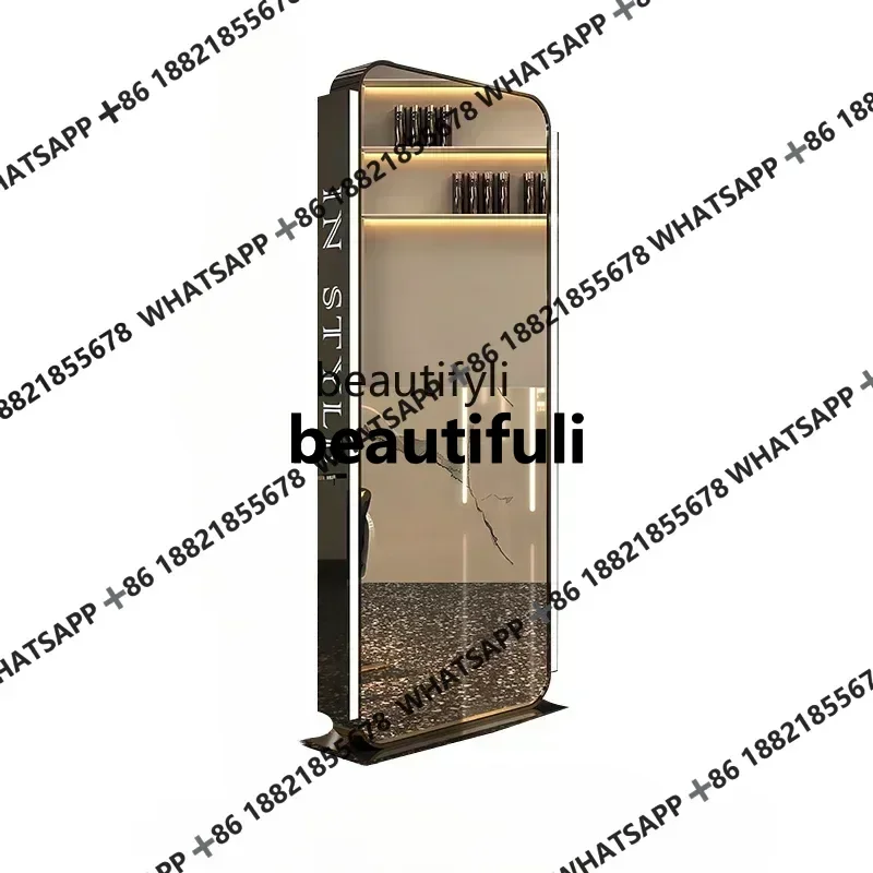 ss newBarber Shop Single Double-Sided Floor-Standing Hairdressing Dressing Table Hair Salon Hair Cutting Mirror