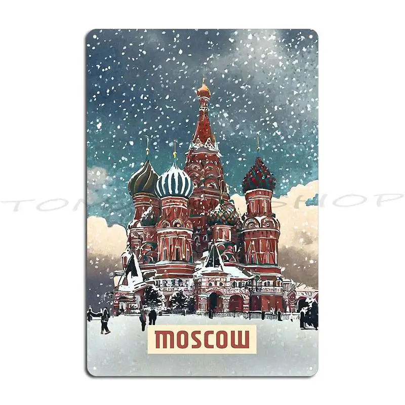 Ufa Russia Moscow Russia Red Square Travel Art Vintage Tourism Metal Sign Plaques Wall Cave Party Club Iron Tin Sign Poster