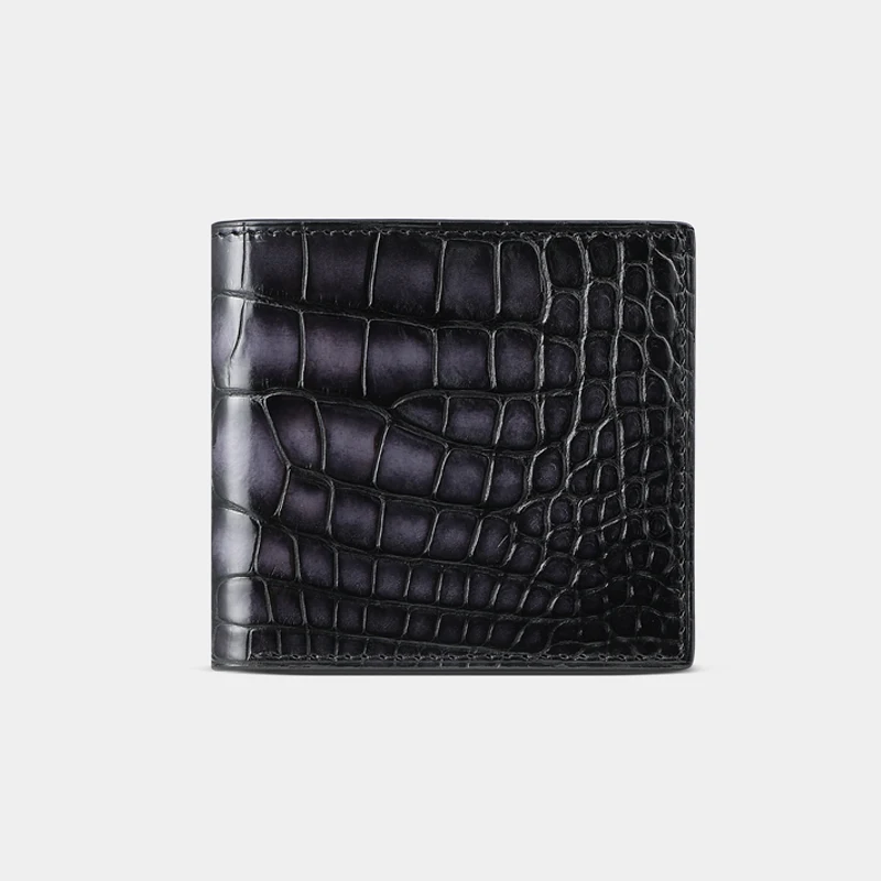 DIMY pure handmade color American crocodile leather wallet men's wallet new retro color short wallet