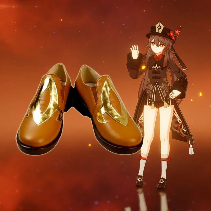 Zapatos de Cosplay de Hutao Genshin Impact, zapatos planos de Hutao para mujer, botas de Carnaval de Halloween, accesorios de Cosplay hechos a medida