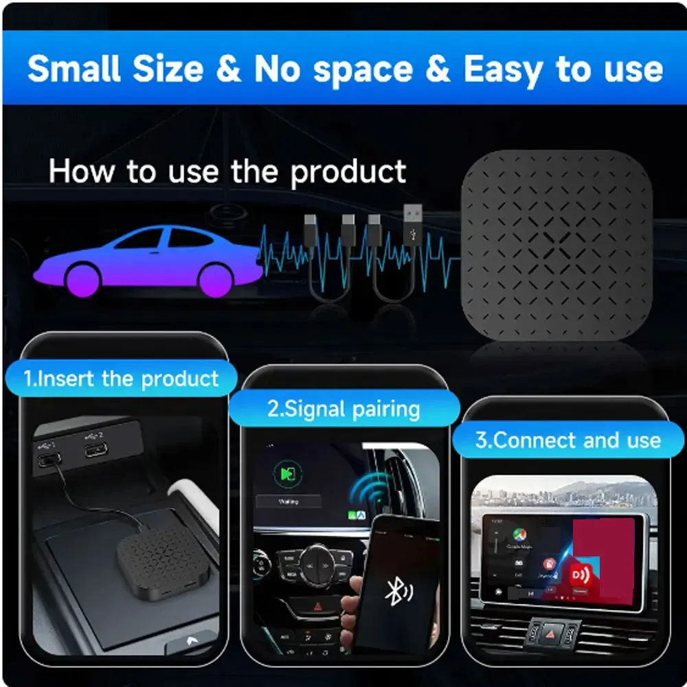 WiFi Wireless CarPlay Android 11 Ai Mini Box Wireless Android Auto Adapter Dongle Support Online Watching Video Auto Connect Box