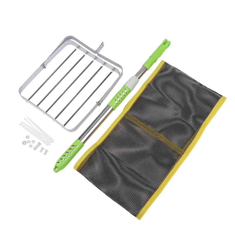 Portable 180°Adjustable Square Ping Pong Ball Picker 74-114cm Stainless Steel Telescopic Table Tennis Ball Catcher