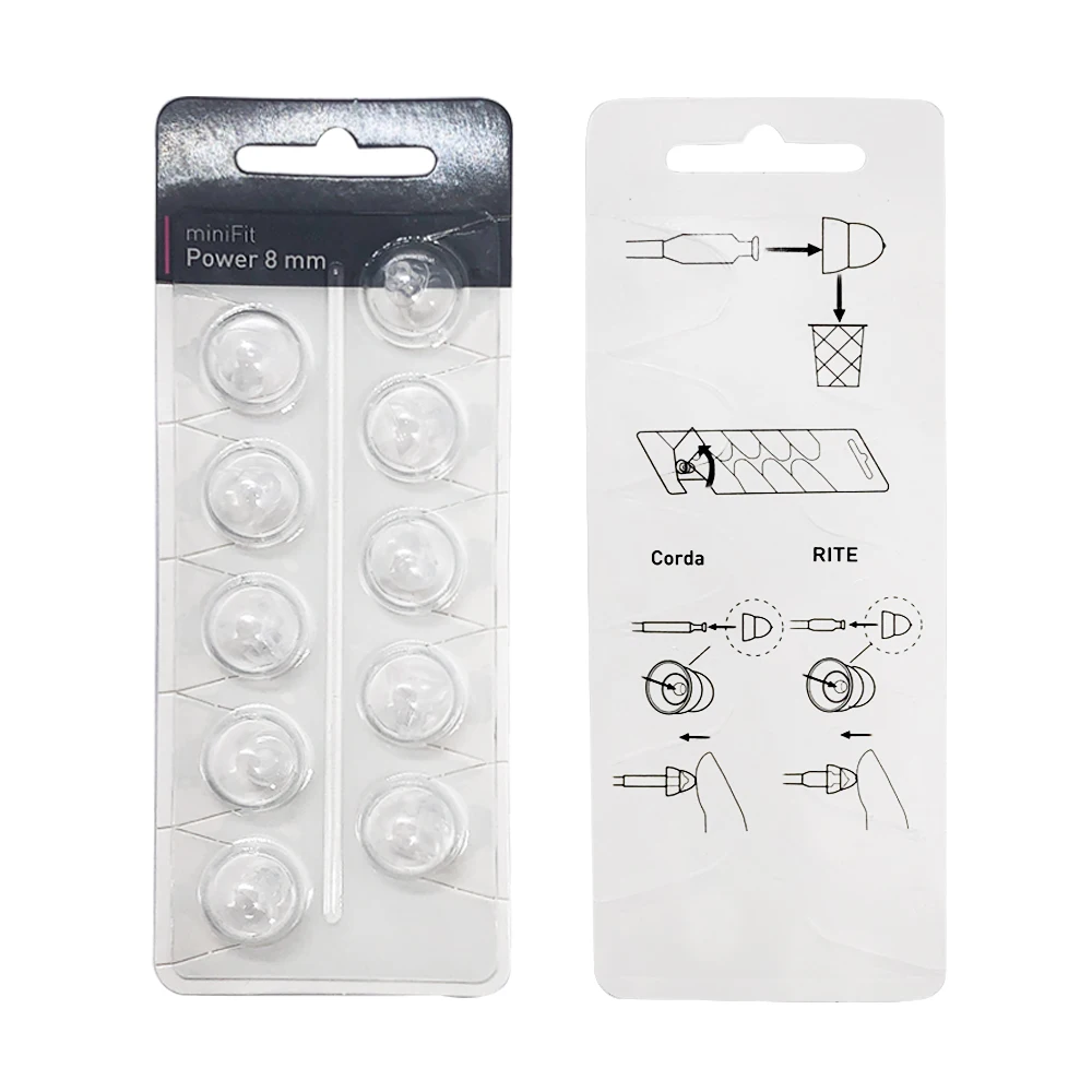 MiniFit Power Domes for Oticon Hearing Aids, 6mm, 8mm, 10mm, 12mm Replacement Domes for Oticon Mini RITE Hearing Aids