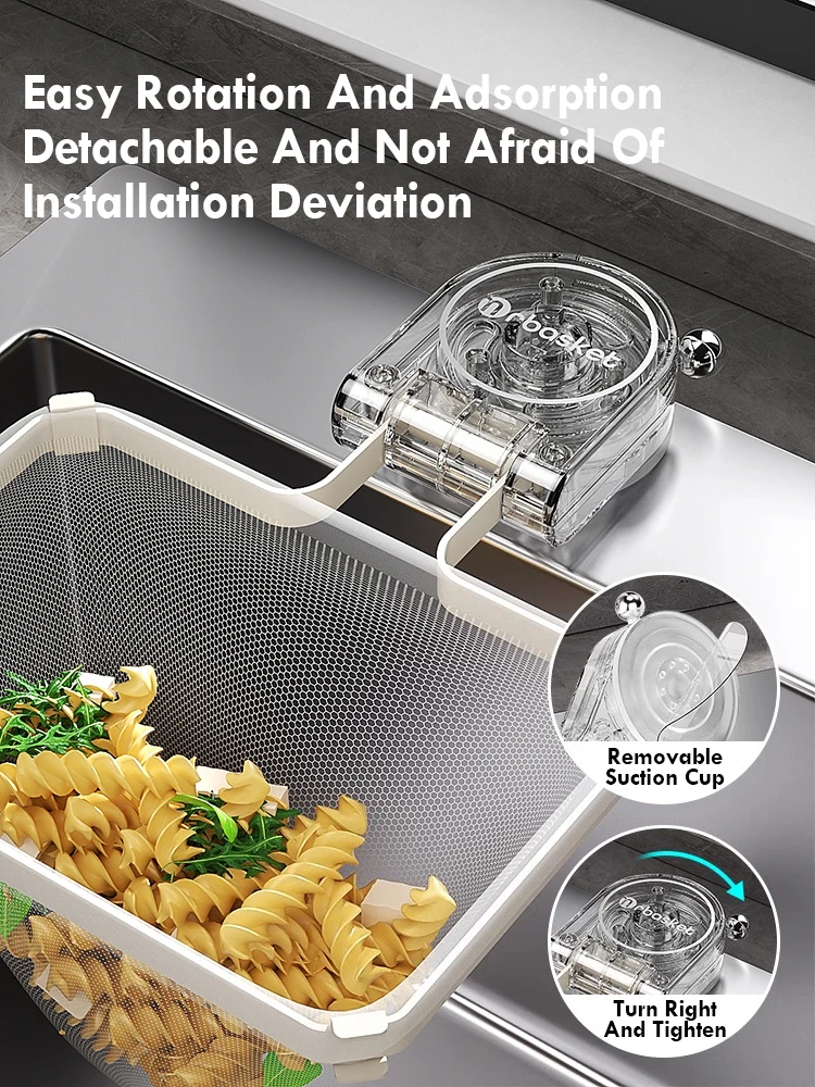 Kitchen Sink Filter Rack Suction Cup Iron Drain Filter Screen Household Strong Load-Bearing Foldable Upright