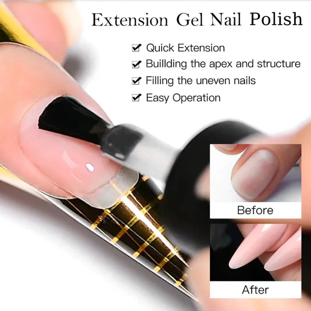 XEIJAYI Extension Nail Gel Jelly Pink White Clear Extended Liquid Gel Polish Self Leveling Soak Off UV Nail Stylist Supplies