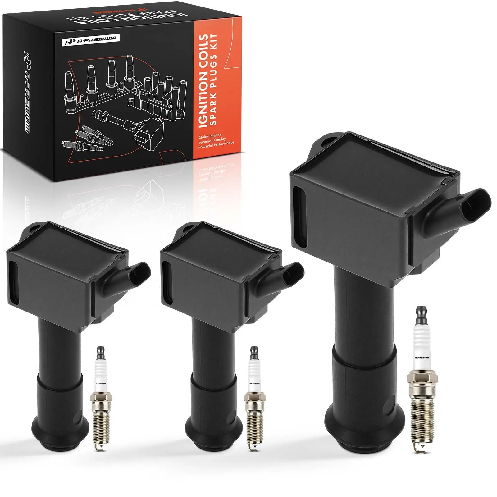 A-Premium 3x Ignition Coils & 3x Iridium Spark Plug Kit for Ford Escape 20-22 Bronco 1.5L