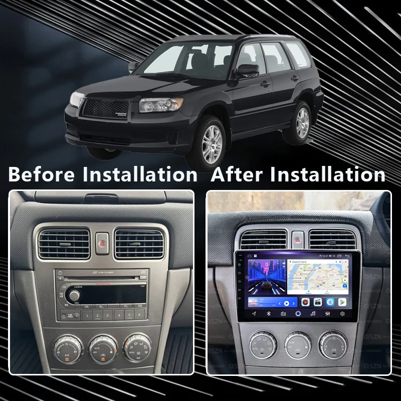 QSZN For Subaru Forester SG 2002 - 2008 Car Radio Android 13 Multimedia Video Player AI Voice CarPlay Auto Head Unit 4G WiFi GPS