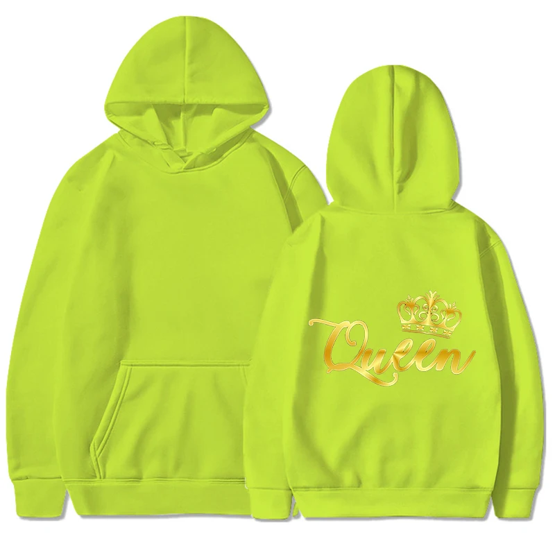 Nieuwe King Queen Hoodies Pullover Unisex Koppels Capuchon Sweatshirt Harajuku Streetswear Lange Mouw Valentijnsdag Hoodie