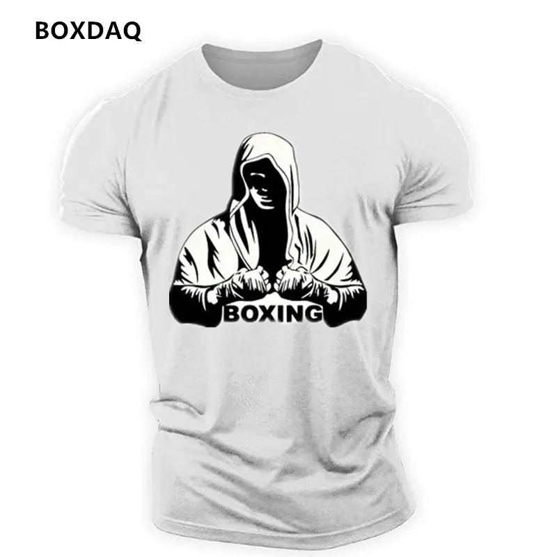 Fashion Boxing Sports Men's Casual T-Shirts Summer Short Sleeve 3d Print Gym Workout Sporty Tops 6XL Plus Size Street Tee