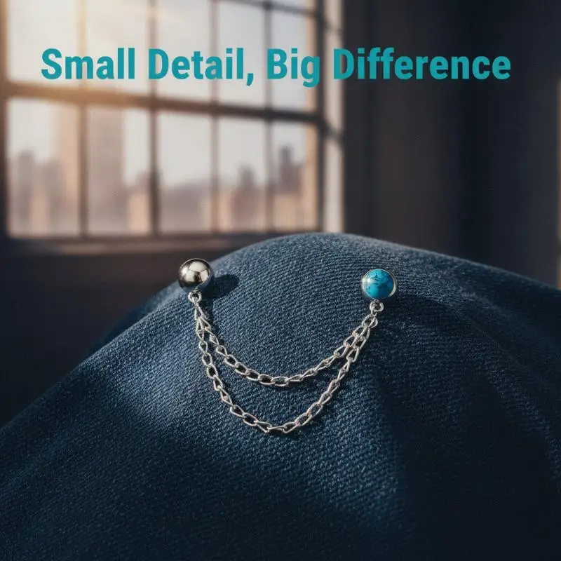2 PCS Silver Strong Adsorption Magnetic Pants Chain Buckle Quick No Drill Install for Jeans Garment Repair Accessories