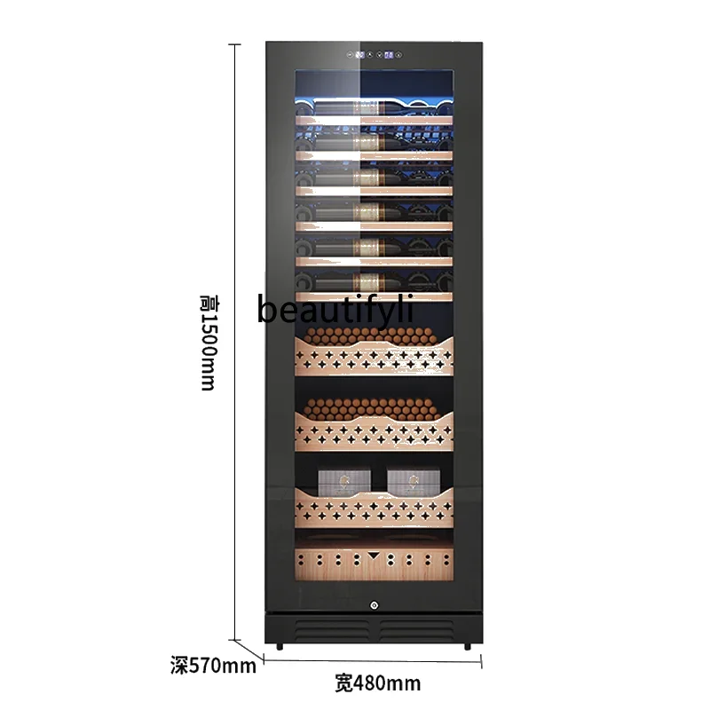 A61 Compressor red wine cigar cabinet constant temperature and humidity, household cedar wood bare raising, moisturizing cabinet