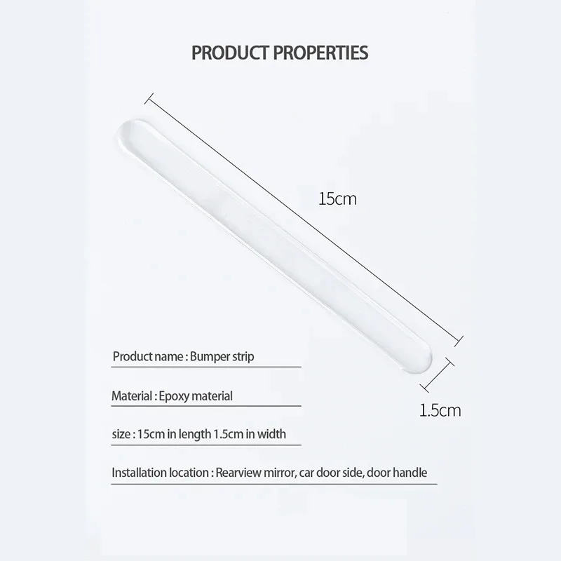 Car Door Edge Transparent Anti Scratch Protection Strips Bumper Scuff Plate BarRearview Mirror Anti-collision Protector Sticker