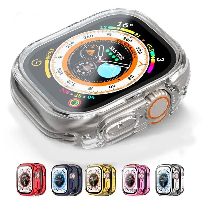 TPU Full Cover for Apple Watch Ultra Case 49mm 42mm 44mm 40mm 38mm Screen Protector iWatch series 9 8 7 6 5 4 3 SE cases 45 41mm