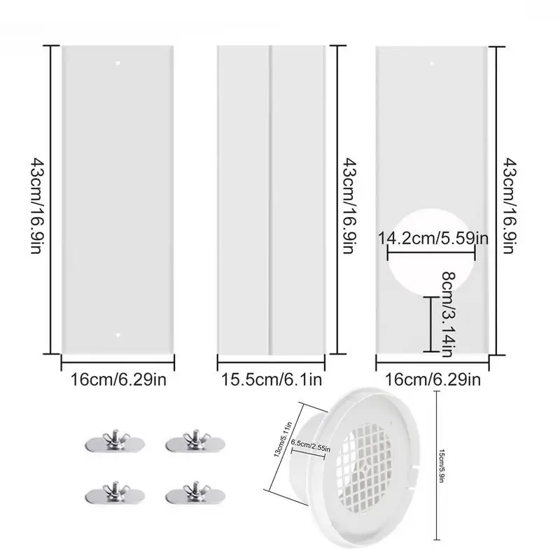 Dryer Vent Window Kit Window Seal Panels Clothes Dryer Connector For Dryer Greenhouse Grow Tents Paint Room Garage And Workshop images - 6