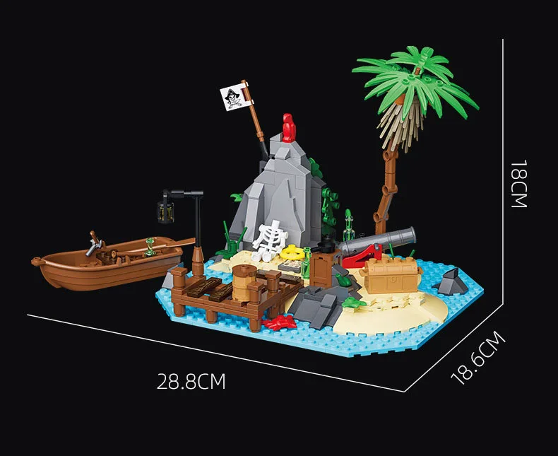 Idea Movie Game Offshore Isolierte Insel Wachturm Baustein-Modellsets Felsenriff-Bausteine Spielzeug für Geschenke – Detail 10