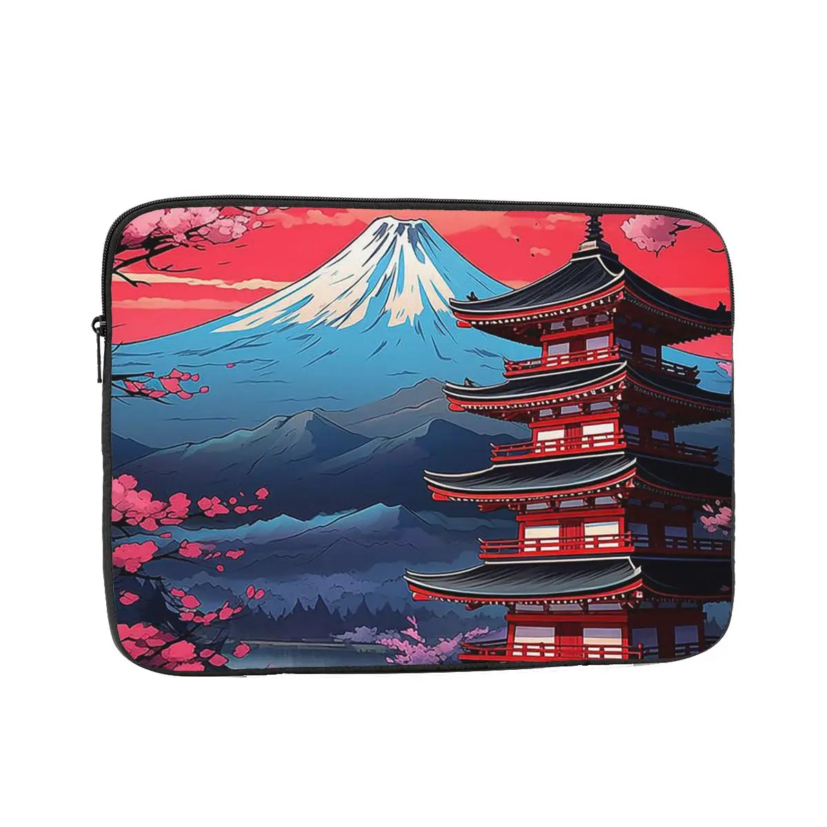 Japan Sakura Cherry Blossoms With A Red Rising Sun  10 12 13 15 17 Inch Notebook Sleeve Cover Bag Tablet Shockproof Case Bag