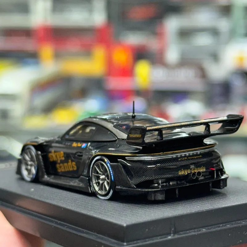 HKM Diecast Cars 1/64 Porsche 911GT3 R Rennsport نموذج سيارة رياضية سبيكة بورش 911GT3 R نموذج مركبات السباق عرض ثابت