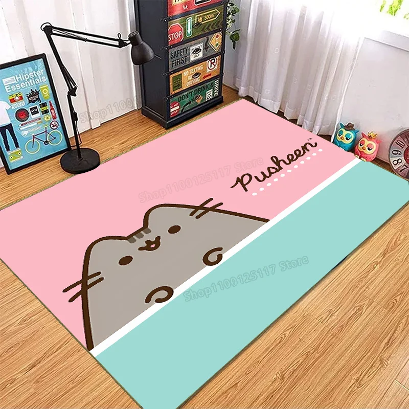 Pusheen Cat Carpet Living Room Home Decoration Non-slip Bathroom Rug Rectangle Door Mat Anime Cartoon Kitchen Mats Kids Gifts