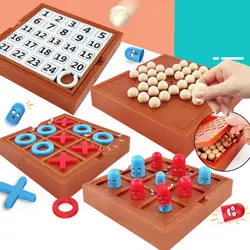 1 Set Multifunctional Tic-Tac-Toe Board Game Parent-children Interaction Kid Board Game Rounded Corners Children Toys