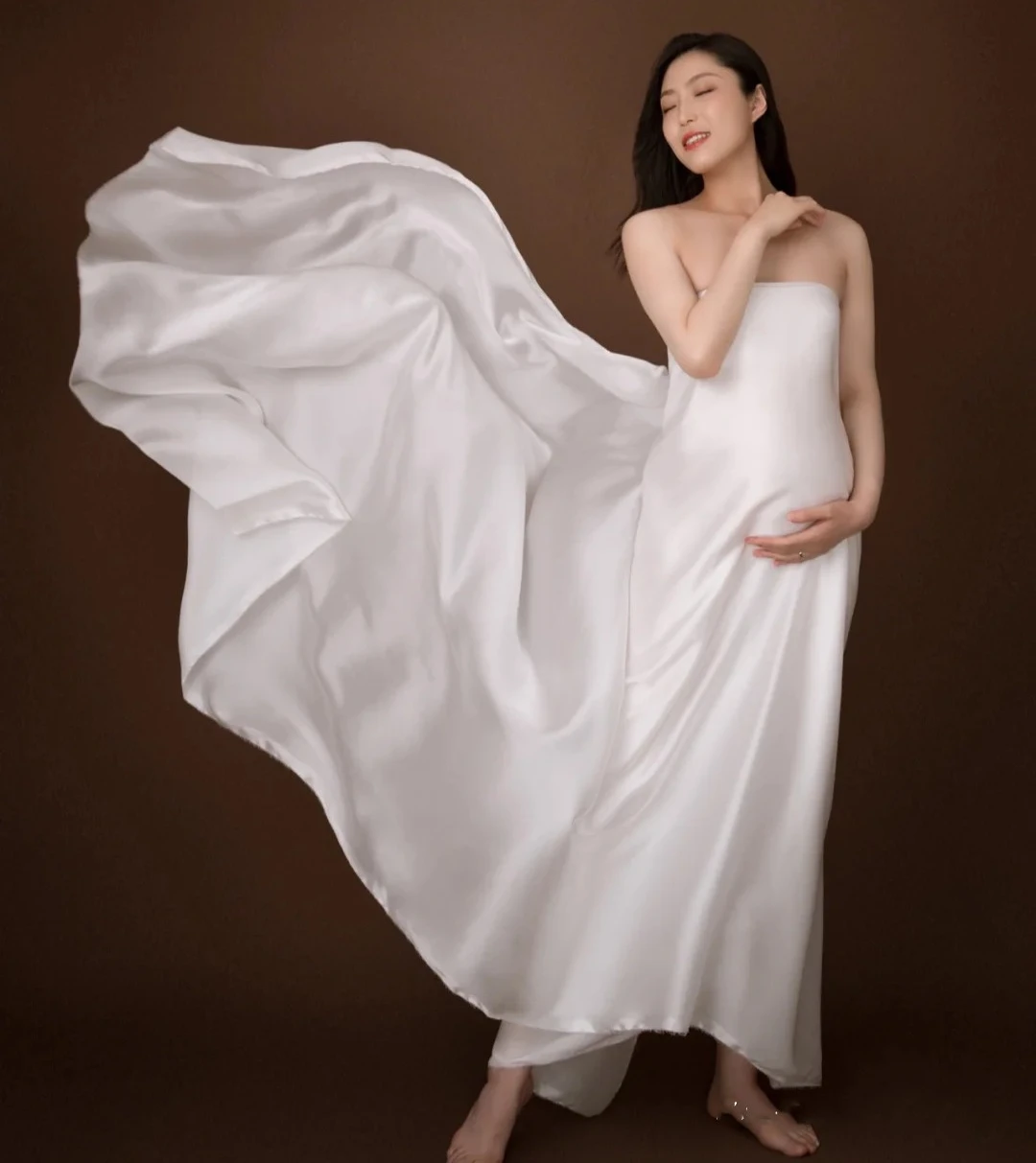 New Sexy Strapless Maternity Dress For Photoshoot Pregnancy White Long Photography Session Gown Pregnant Women Body Wrap Clothes