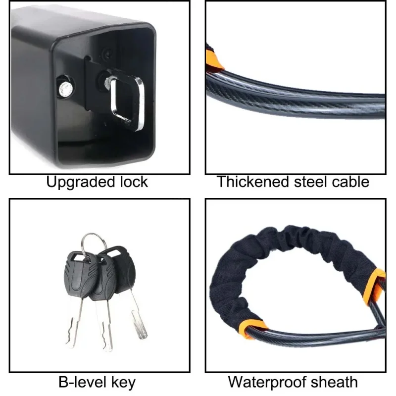 قفل عجلة قيادة السيارة مع مقبس حزام الأمان حبل فولاذي لشاحنة SUV فان RV مع 3 مفاتيح جهاز حماية عالمي ضد السرقة