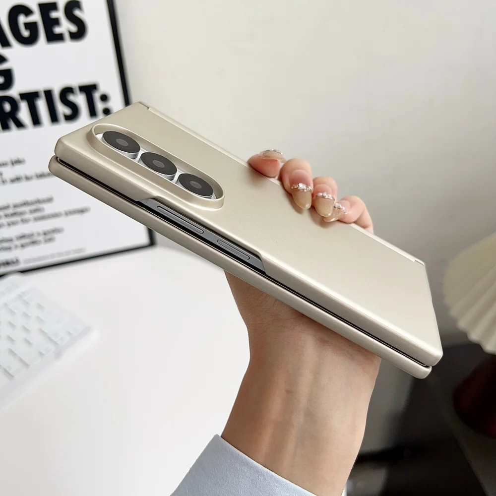 Luxuriöse Handyhülle mit mattierter metallischer Textur und Scharnier für Samsung Galaxy Z Fold 8 7 6 5 4 5G, für Magsafe, magnetische Hart-PC-Schutzhülle – Detail 9
