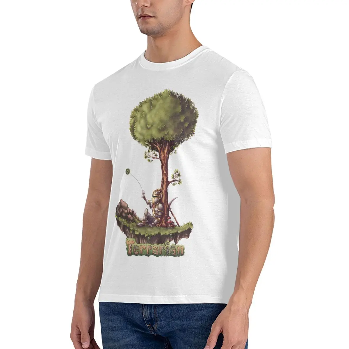 GAME Men's T Shirt Terraria Casual Tee Shirt Short Sleeve Crewneck T-Shirt 100% Cotton Classic Clothes