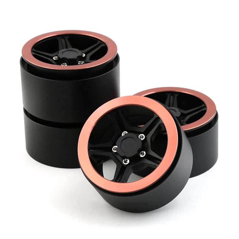 RC سيارة 135 مللي متر الإطارات 2.2 بوصة CNC ثنائي اللون محور عجلات SCX10 TRX4 RBX10 TRX6 الزاحف تسلق سيارة ترقية عجلات #5