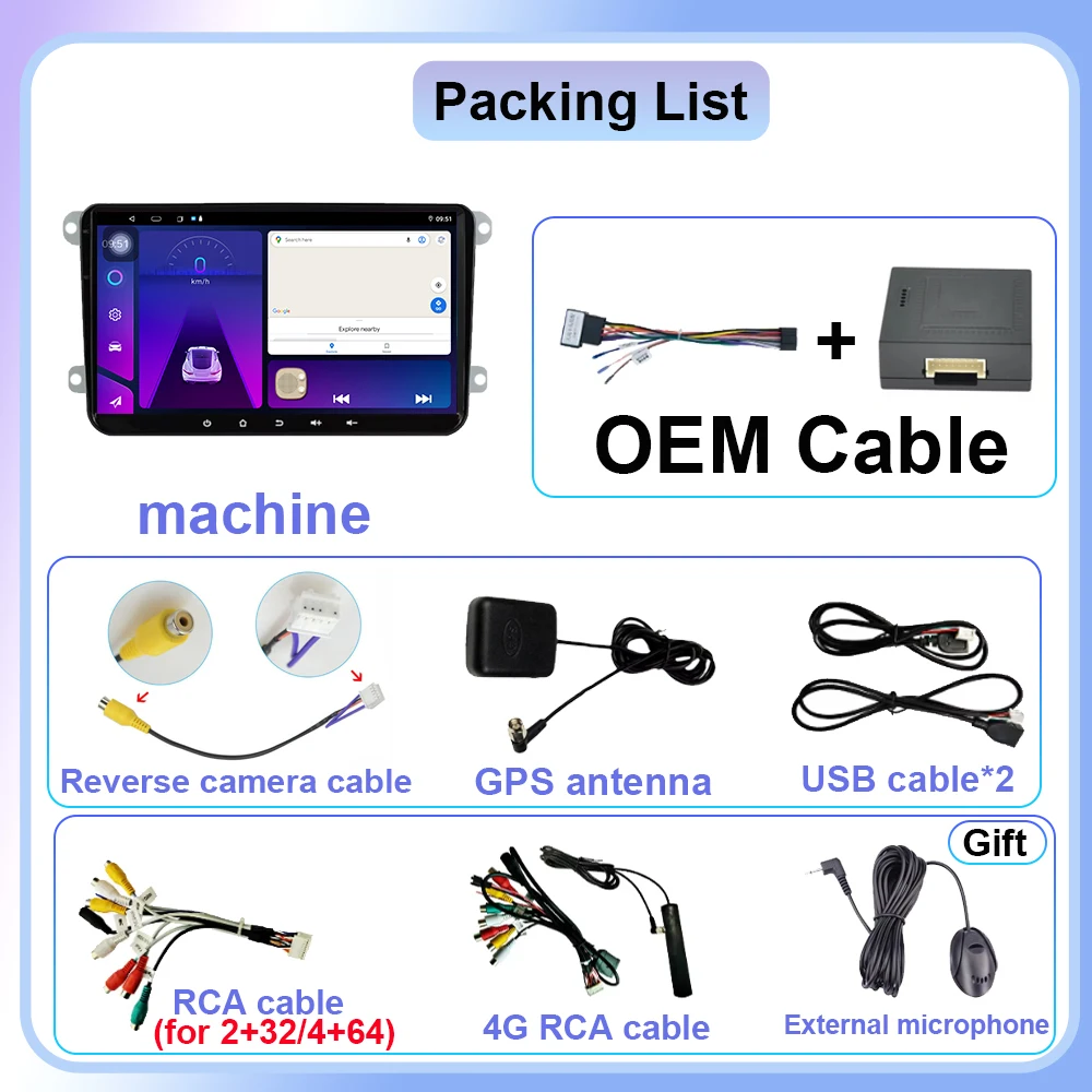 راديو أندرويد لشركة فولكس فاجن T5 جيتا باسات B6 جولف MK6 تيجوان توران شيروكو سكودا رابيد اوكتافيا ليون كاربلاي فيديو نظام تحديد المواقع رقم 2din فيديو
