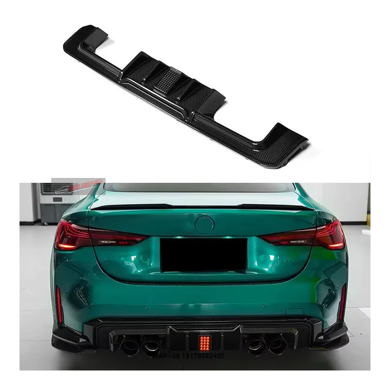 

For M3 M4 G80 G82 Dry Carbon Bolt-On Rear Lip Bumper with Exhaust Cut-Outs New Condition Universal Fitment