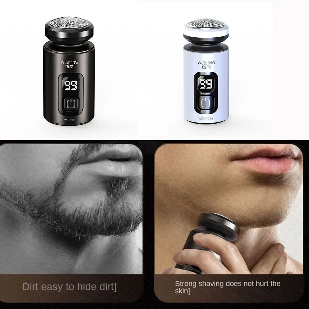 

LED Digital Men's Electric Shaver TYPE-C Rechargeable Waterproof Portable Rotary Razor Dry Wet Dual Space-saving Shaving Shaver