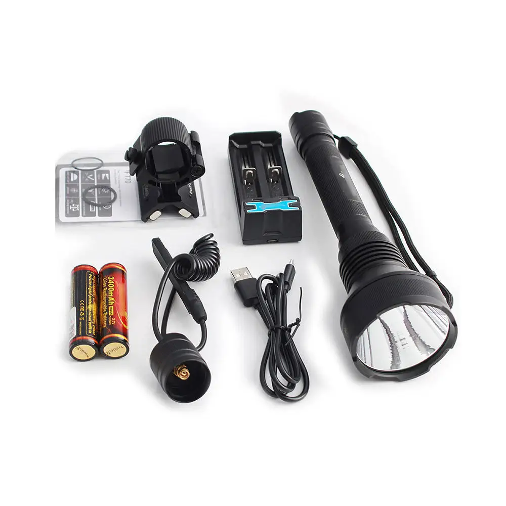 SPINA OPTICS T70 tactical flashlight XHP-35HI 2300lumen LED outdoor torch Fit for hunting camping Night Vision Light