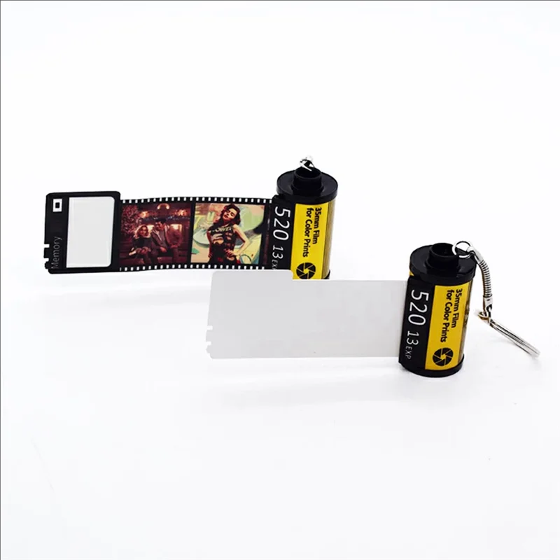 6Pack Sublimation Film Roll Keychain Customized Keychain with Picture Camera Memory Reel Gifts