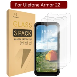 Mr.Shield [3-Pack] Screen Protector For Ulefone Armor 22 [Tempered Glass] [Japan Glass with 9H Hardness] Screen Protector